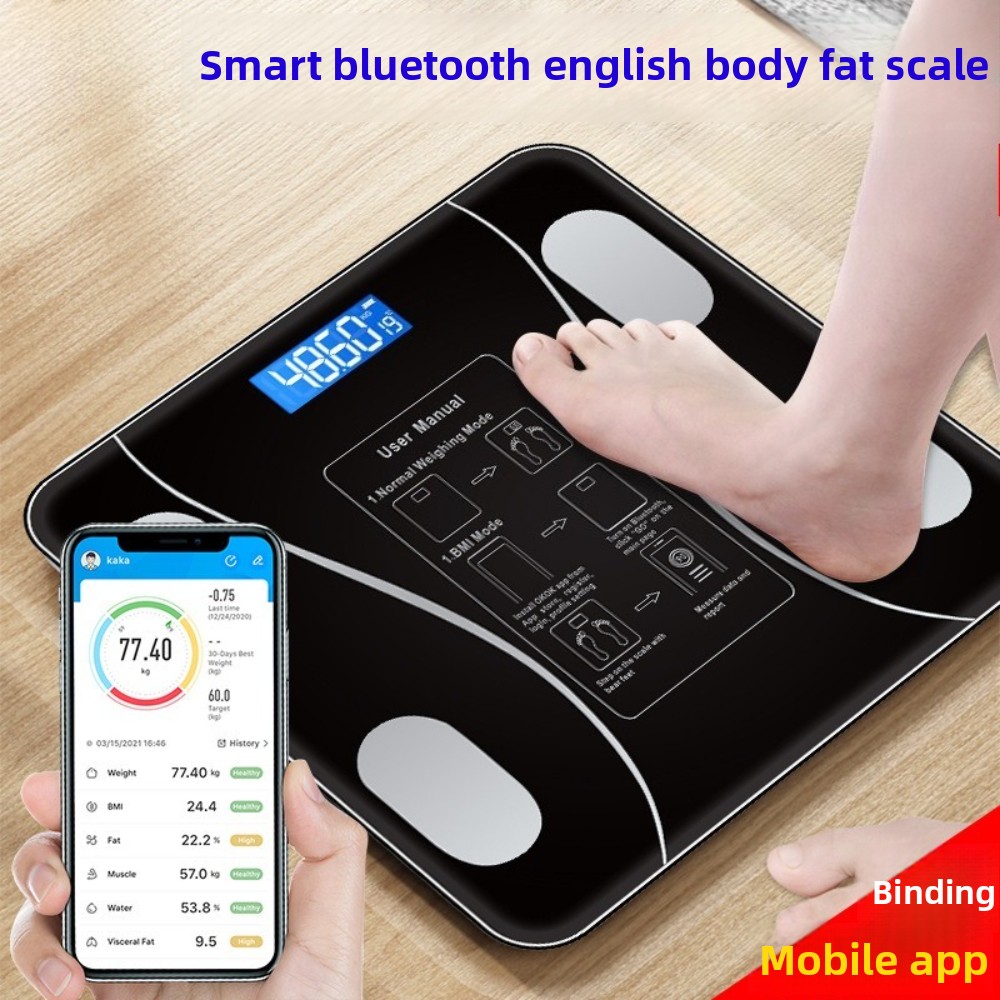 Home Bathroom Scales - Rechargeable Smart Electronics Body Weighing &