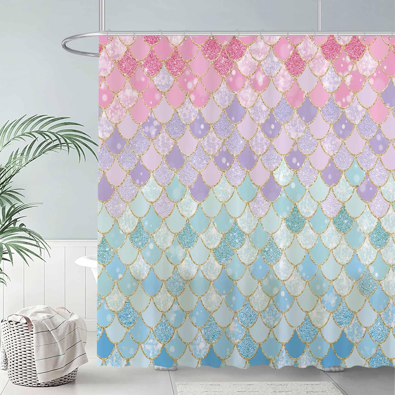 Mermaid Scales Shower Curtain  - đánh giá và giá Home Bathroom Scales