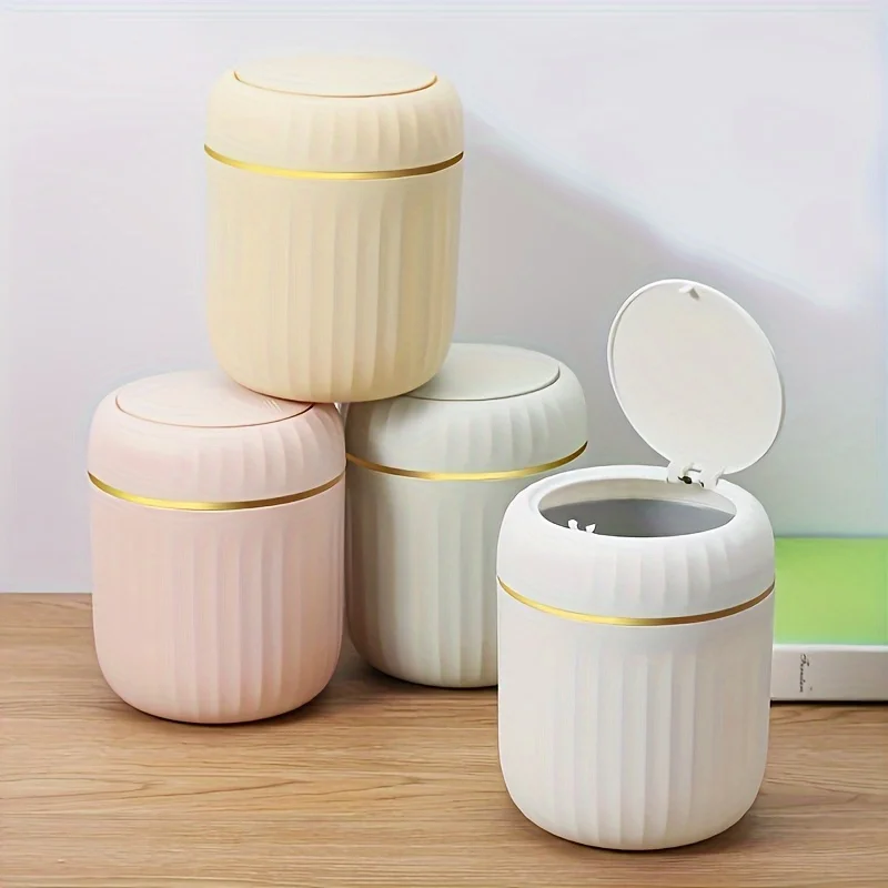 Mini Desktop Trash Can with Li - đánh giá và giá Home Bathroom Trash Can