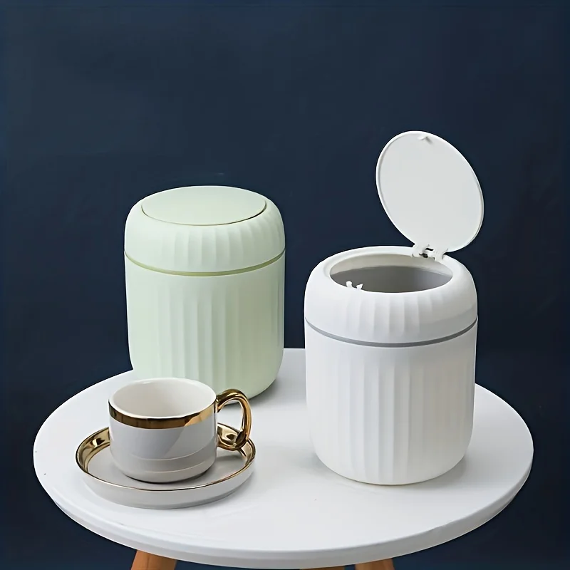 Mini Desktop Trash Can with Li - đánh giá và giá Home Bathroom Trash Can