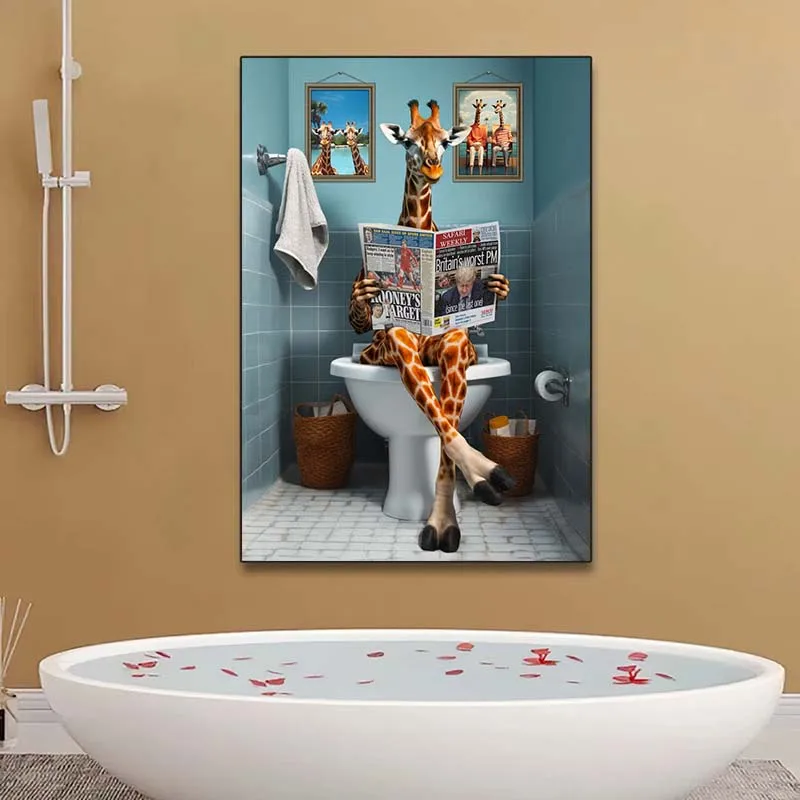 Funny Animal Wall Art Poster P - đánh giá và giá Home Bathroom Pic
